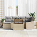 Tuin Sofa Set 7 st Beige en Licht Grijs poly rattan