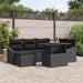 Tuin Sofa Set 7 st Zwart poly rattan
