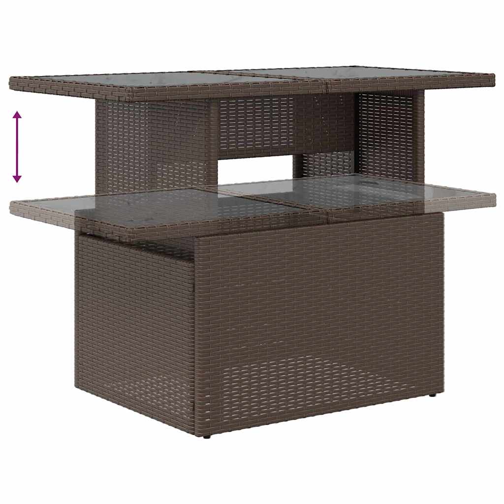 Bankstel 7 st Bruin en Rood Poly riet