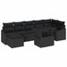 Tuin Sofa Set 8 st Zwart poly rattan
