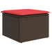Tuin Sofa Set 8 st Bruin en Rood poly rattan