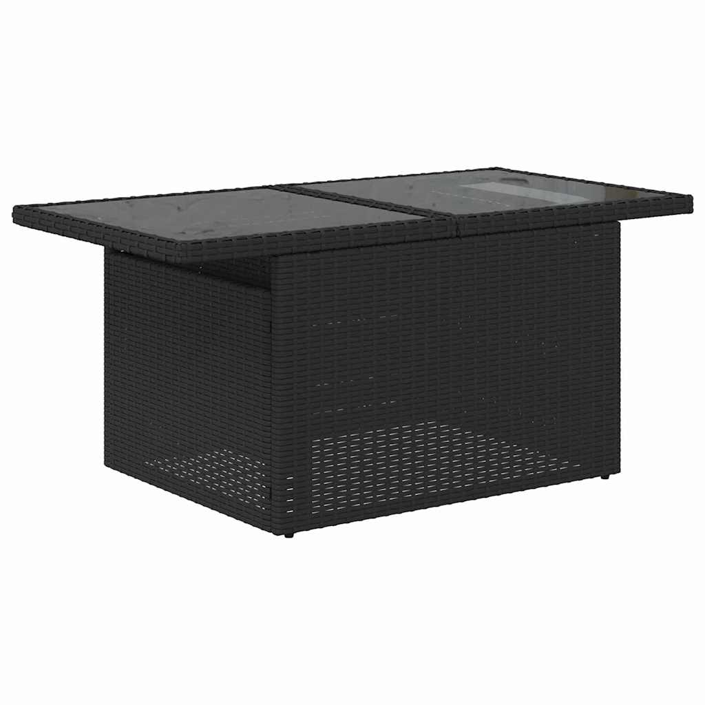 Bankstel 9 st Zwart en Crème poly rattan