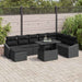Bankstel 9 st Zwart poly rattan