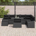 Bankstel 9 st Zwart poly rattan