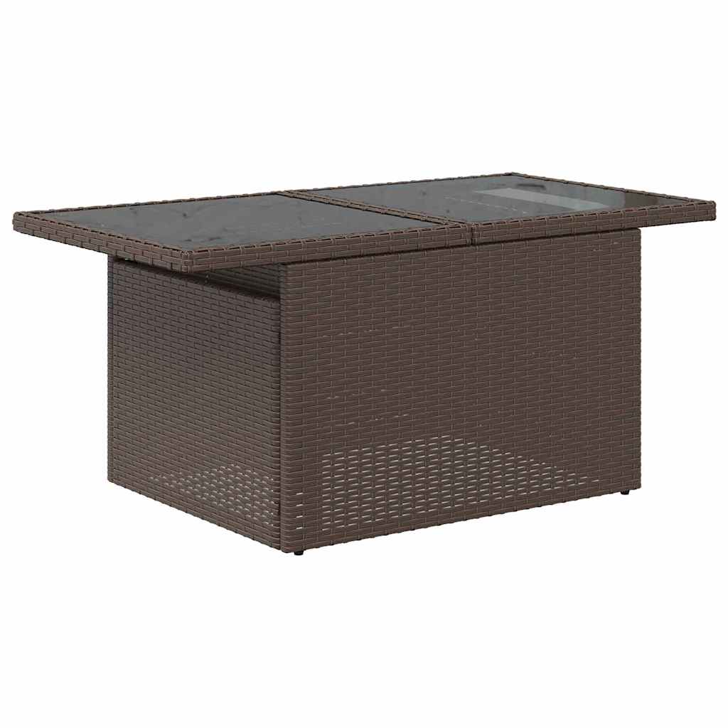 Bankstel 9 st Bruin en Rood poly rattan