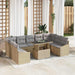 Bankstel 10 st Beige en Licht Grijs poly rattan