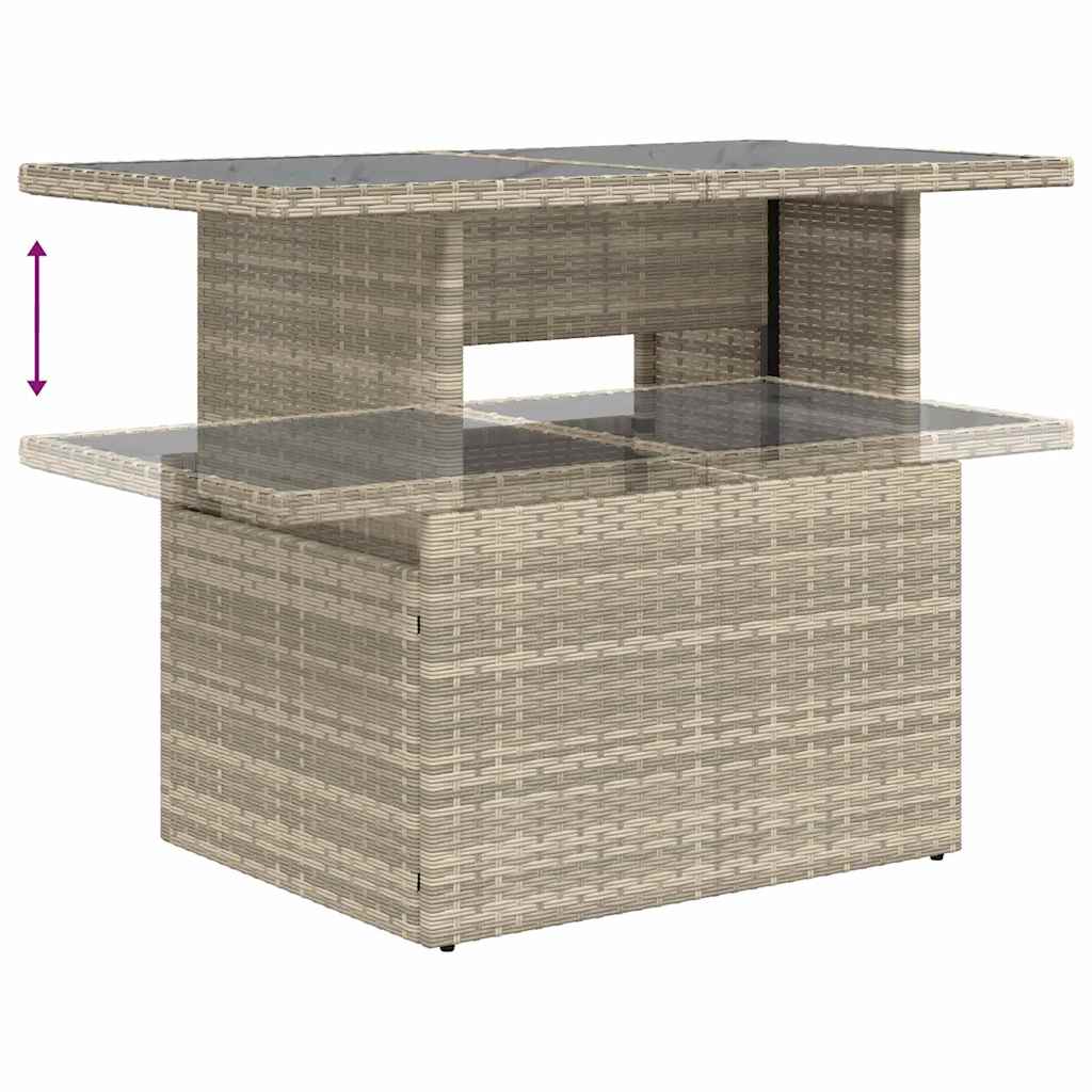 Bankstel 10 st Lichtgrijs poly rattan