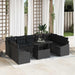Bankstel 10 st Zwart poly rattan