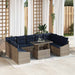Bankstel 10 st 9-Aantal zitplaatsen Zwart en Blauw poly rattan