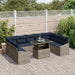 Bankstel 10 st 9-Aantal zitplaatsen Zwart en Blauw poly rattan