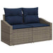 Bankstel 10 st 9-Aantal zitplaatsen Zwart en Blauw poly rattan