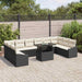 Bankstel 11 st Zwart en Crème poly rattan