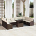 Bankstel 11 st Bruin en Crème poly rattan