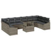 Bankstel 11 st Grijs poly rattan