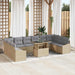 Bankstel 11 st Beige en Licht Grijs poly rattan