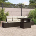 Bankstel 5 st Bruin en Crème poly rattan