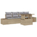 Bankstel 5 st Beige en Licht Grijs poly rattan