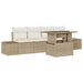 Bankstel 5 st Beige en Crème poly rattan