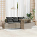 Bankstel 5 st Lichtgrijs poly rattan