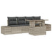 Bankstel 5 st Lichtgrijs poly rattan
