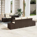 Bankstel 6 st Bruin en Crème poly rattan