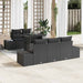 Bankstel 6 st Zwart poly rattan