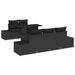 Bankstel 6 st Zwart poly rattan