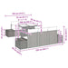 Bankstel 6 st 5-Aantal zitplaatsen Bruin en Rood poly rattan