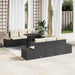 Bankstel 7 st Zwart en Crème poly rattan