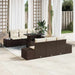 Bankstel 7 st Bruin en Crème poly rattan