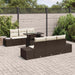Bankstel 7 st Bruin en Crème poly rattan
