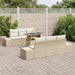 Bankstel 7 st Beige en Crème poly rattan
