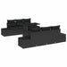 Bankstel 7 st Zwart poly rattan