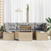 Bankstel 7 st Beige en Licht Grijs poly rattan
