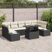 Bankstel 8 st Zwart en Crème poly rattan