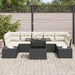 Bankstel 8 st Zwart en Crème poly rattan