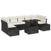 Bankstel 8 st Zwart en Crème poly rattan