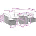 Bankstel 8 st Zwart en Crème poly rattan