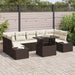 Bankstel 8 st Bruin en Crème poly rattan