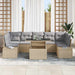 Bankstel 8 st Beige en Licht Grijs poly rattan