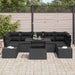 Bankstel 8 st Zwart poly rattan