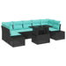 Tuin Sofa Set 8 st 7-Aantal zitplaatsen Zwart en Blauw