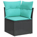 Tuin Sofa Set 8 st 7-Aantal zitplaatsen Zwart en Blauw