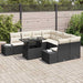 Tuin Sofa Set 9 st Zwart en Crème poly rattan