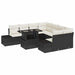 Tuin Sofa Set 9 st Zwart en Crème poly rattan