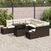 Tuin Sofa Set 9 st Bruin en Crème poly rattan