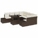 Tuin Sofa Set 9 st Bruin en Crème poly rattan