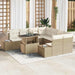 Tuin Sofa Set 9 st Beige en Crème poly rattan