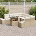 Tuin Sofa Set 9 st Beige en Crème poly rattan