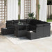 Tuin Sofa Set 9 st Zwart poly rattan